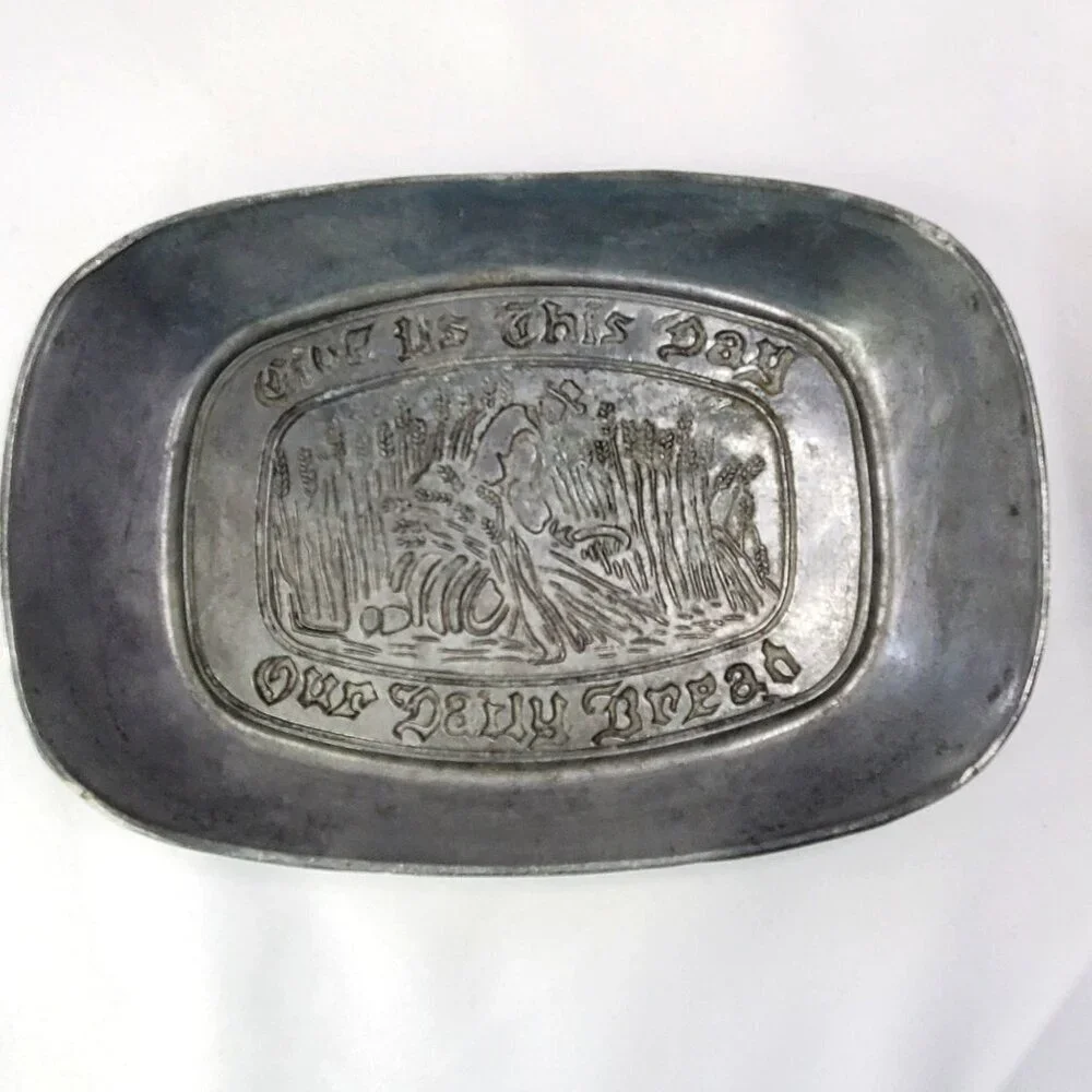 VTG Pewter Bread Tray With 